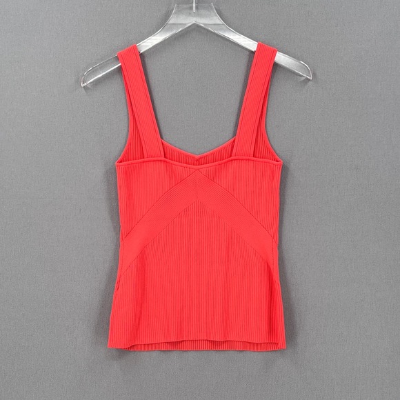 RAG & BONE Top Womens Medium Coral Orange Asher Tank Stretch Knit Shirt - Picture 6 of 15